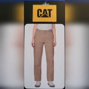 Cat Caterpillar Ladie's Beige Straight Leg Painter Work Pants, Size 10, NWT